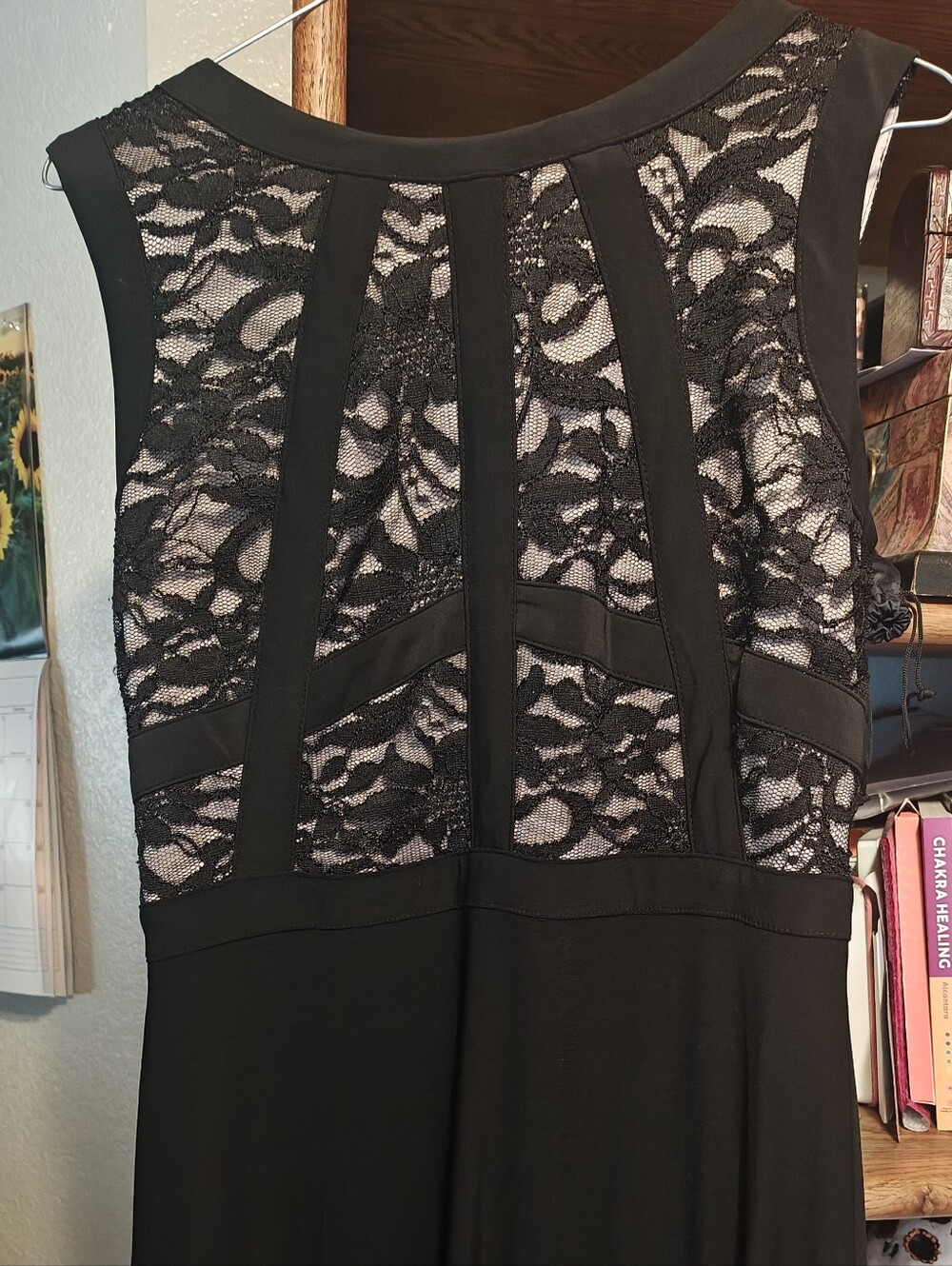 Black Lace Panel Women's Dress